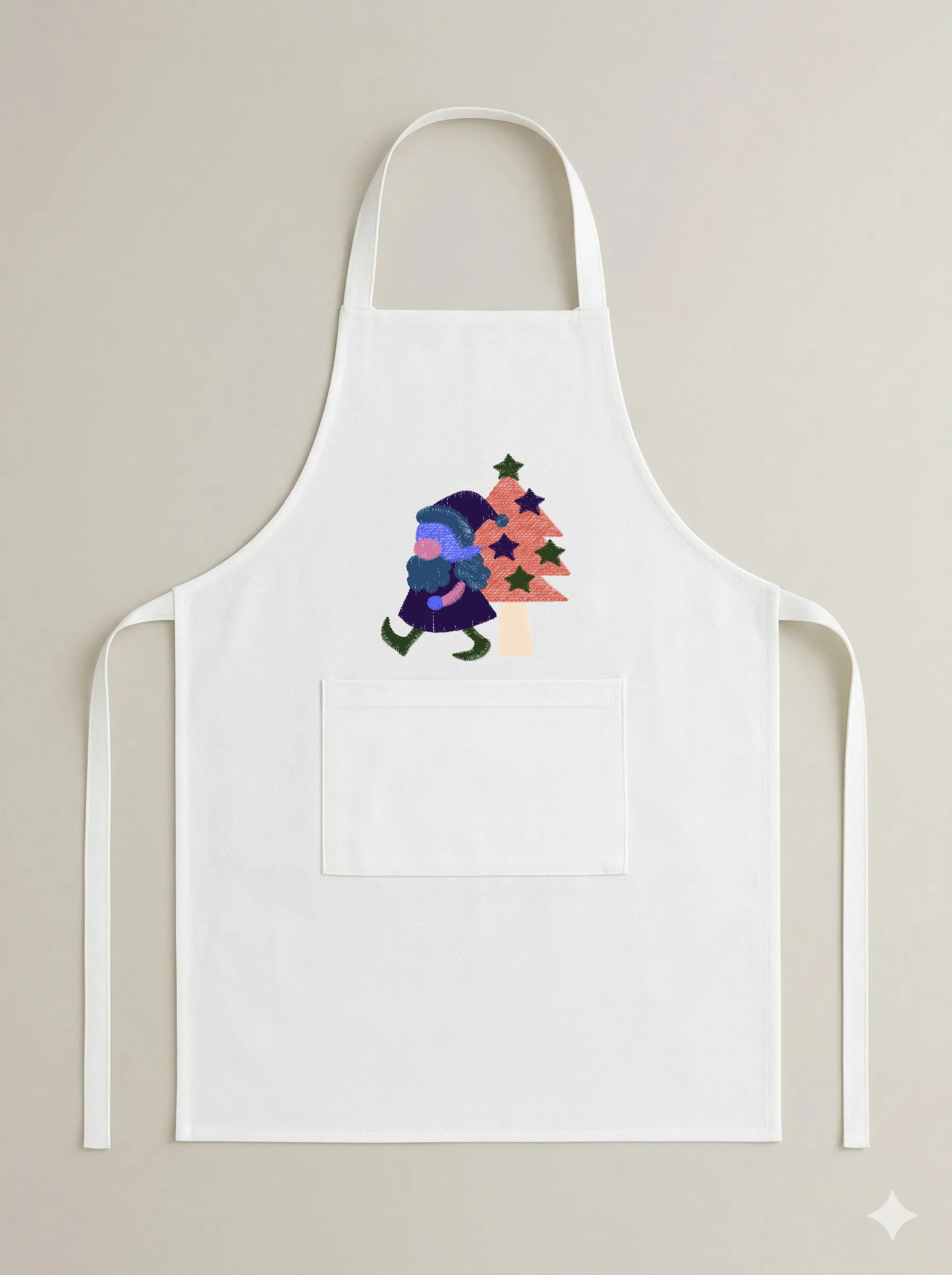 Дизайн машинной вышивки «Новогодний гном с елочкой» (74.4×81.1 мм) — вид 6