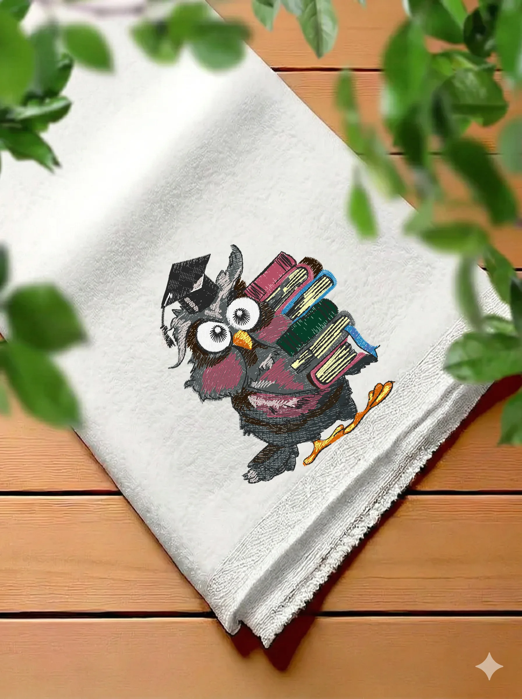 Ученая сова с книгами (миниатюра 7)
